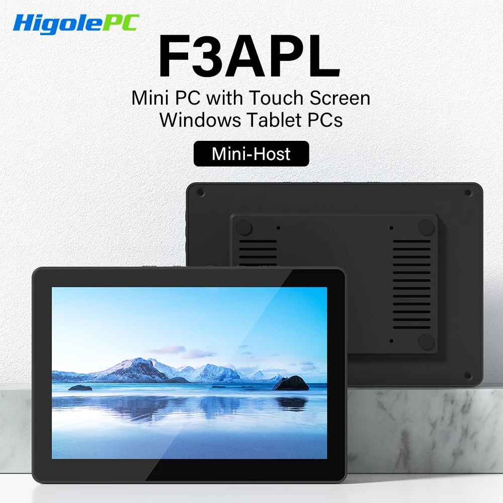 Higole F3APL 8'' Fanless Mini PC with Screen Intel N4200 Windows 10 WiFi5 4GB 64GB 2340mAh 4K Laptop Desktop PC Mini Computers