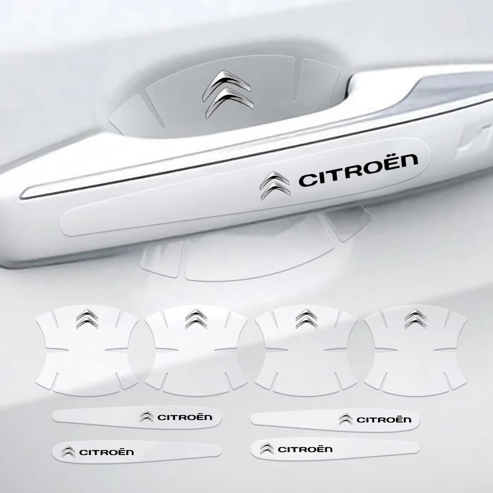 Película protectora transparente para manija de puerta de coche, pegatina antiarañazos para Citroen C1 C2 C3 Grand C4 Picasso C4L VTS C-ELYSEE, 8 Uds.