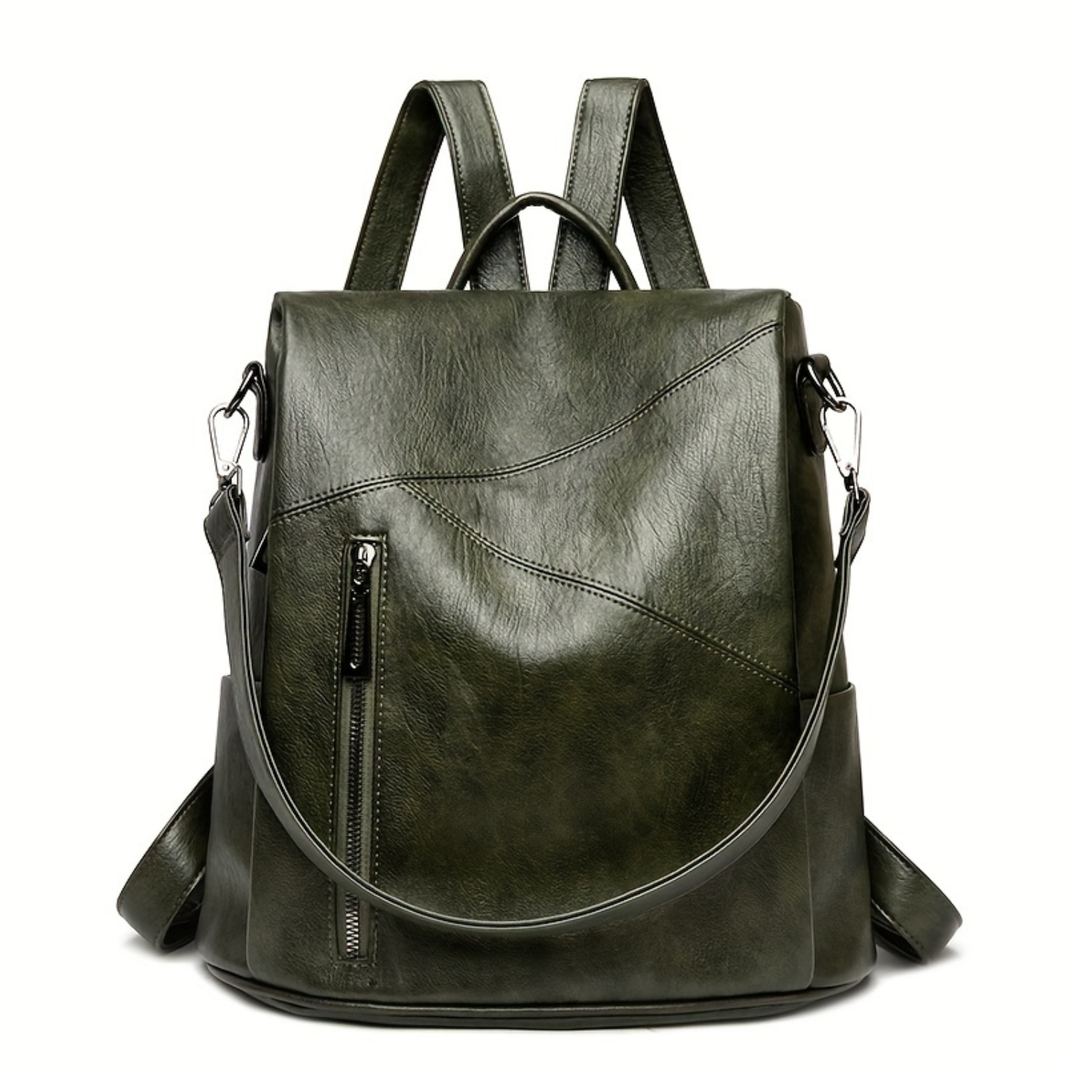 Mochila de computador de viagem casual de couro PU de 1 unidade - Bolsa escolar da moda