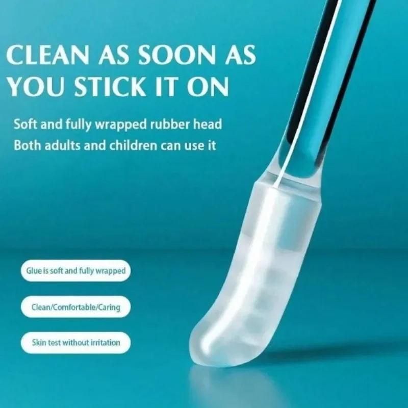 24-Pack Disposable Adhesive Ear Cleaning Sticks,Soft Silicone Earwax Removal Tools Safe Easy To Use,Ear Cleaner for All Ages