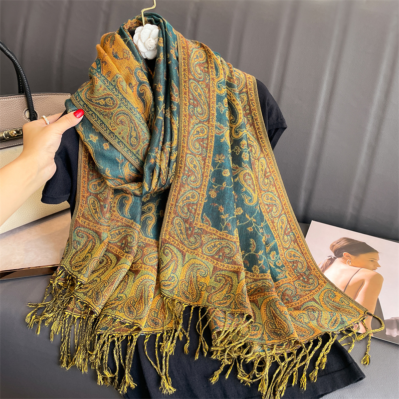 Bohemia pashmina hijab cachecol longo muçulmano cashmere xale feminino foulard macio turbante cabeça envoltórios para mulheres bandana marca de luxo