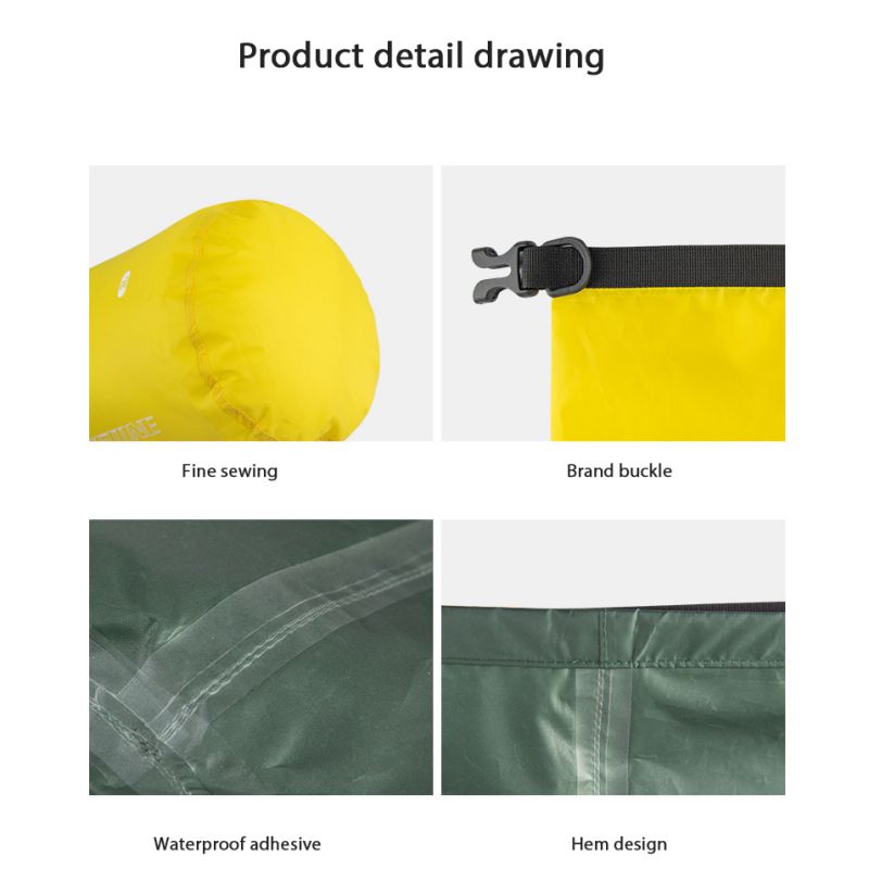 Tragbare wasserdichte Trockentasche Sack Ultraleicht Driften Schwimmen Aufbewahrungstasche Rafting Kajakfahren Tasche 3/5/8/12/15/25/35/75L Tasche