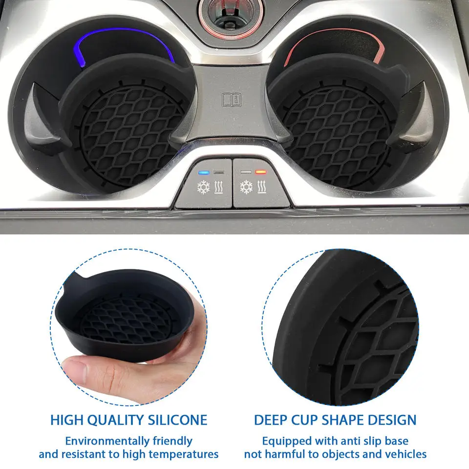 2 pezzi sottobicchieri creativi per auto tappetino portaoggetti con slot per tazza d'acqua per auto nuove forniture per la decorazione di interni dell'auto spesse antiscivolo