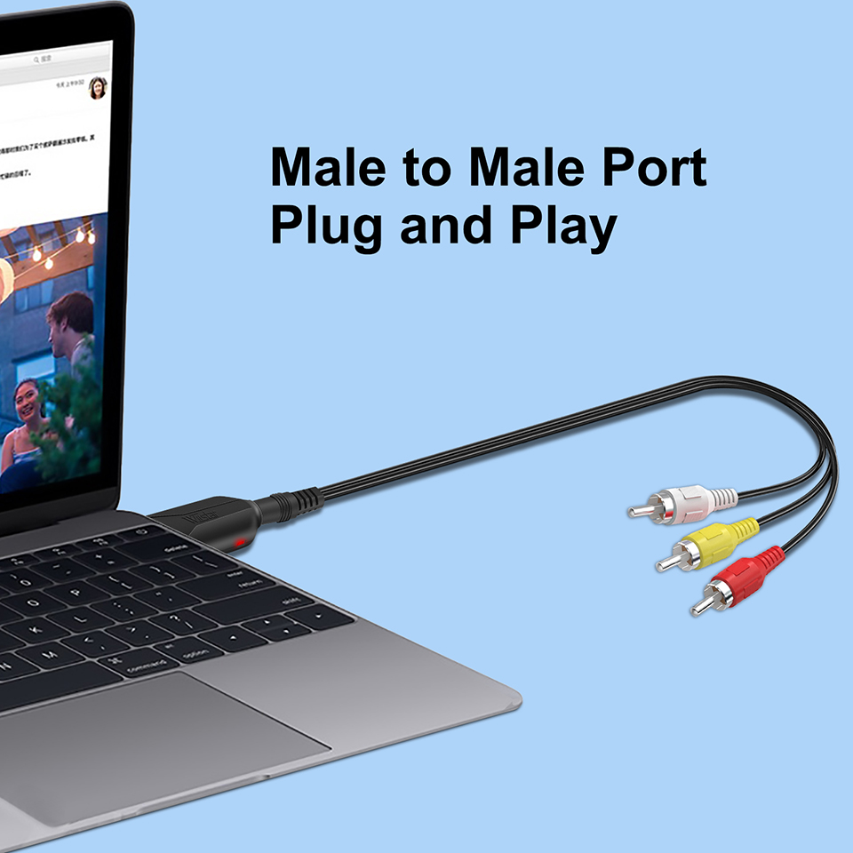 Переходник USB/RCA, для 2,0, аудио и проигрывателей, для Windows 7, 8/10