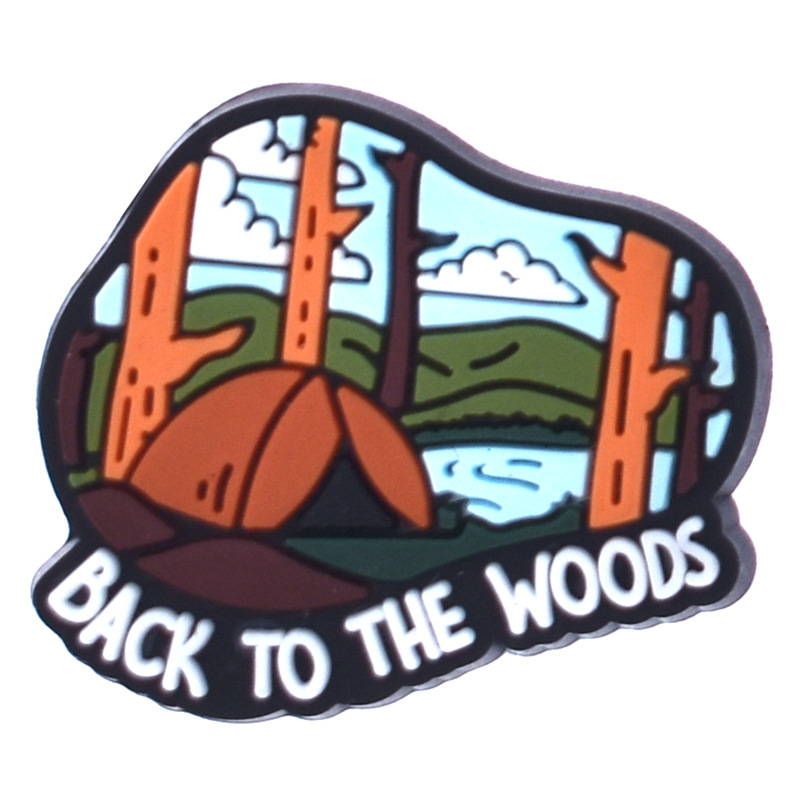 1Pcs PVC Beautiful landscape Shoe Charms for Crocs DIY Badge Clogs Buckle Kids Pins Decoration Jeans Shoe Accessories X-mas