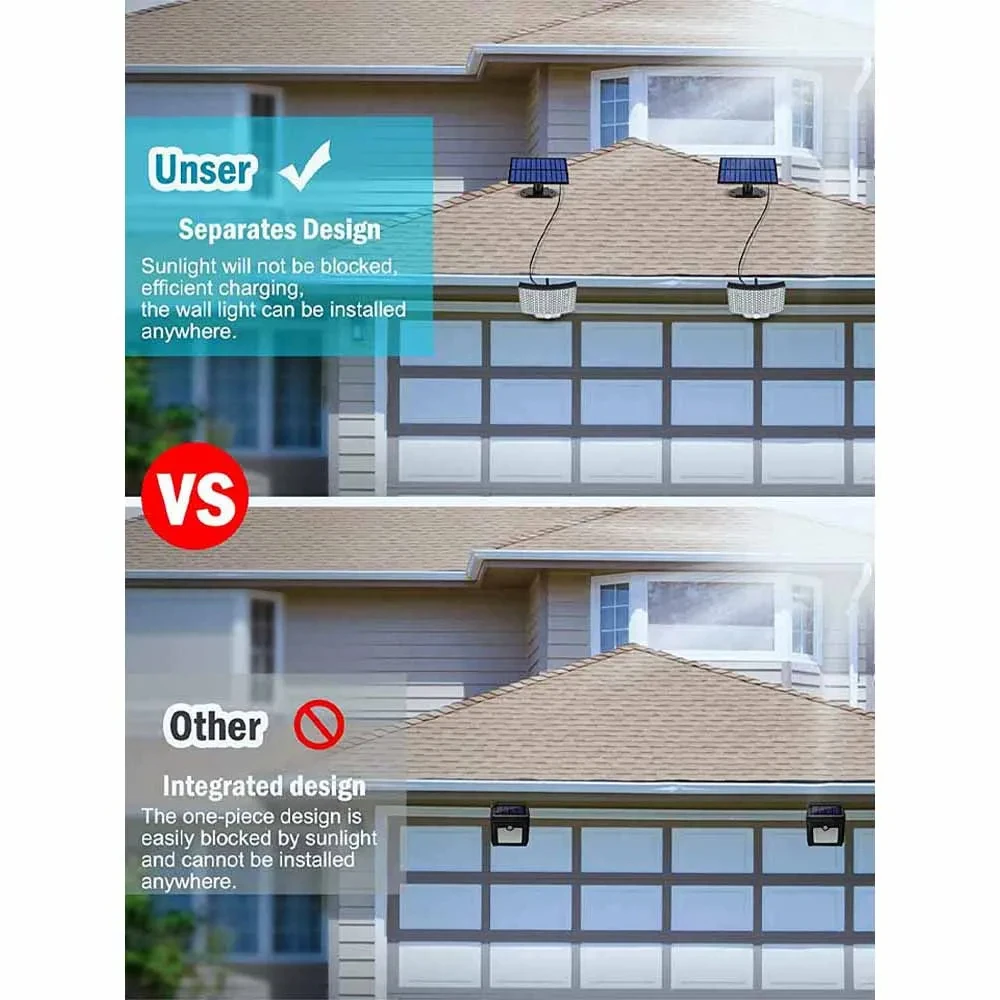 Luz Solar para exteriores 106LED con Sensor de movimiento, Control remoto IP65, resistente al agua en Patio, jardín, luz de pared de inducción corporal de seguridad