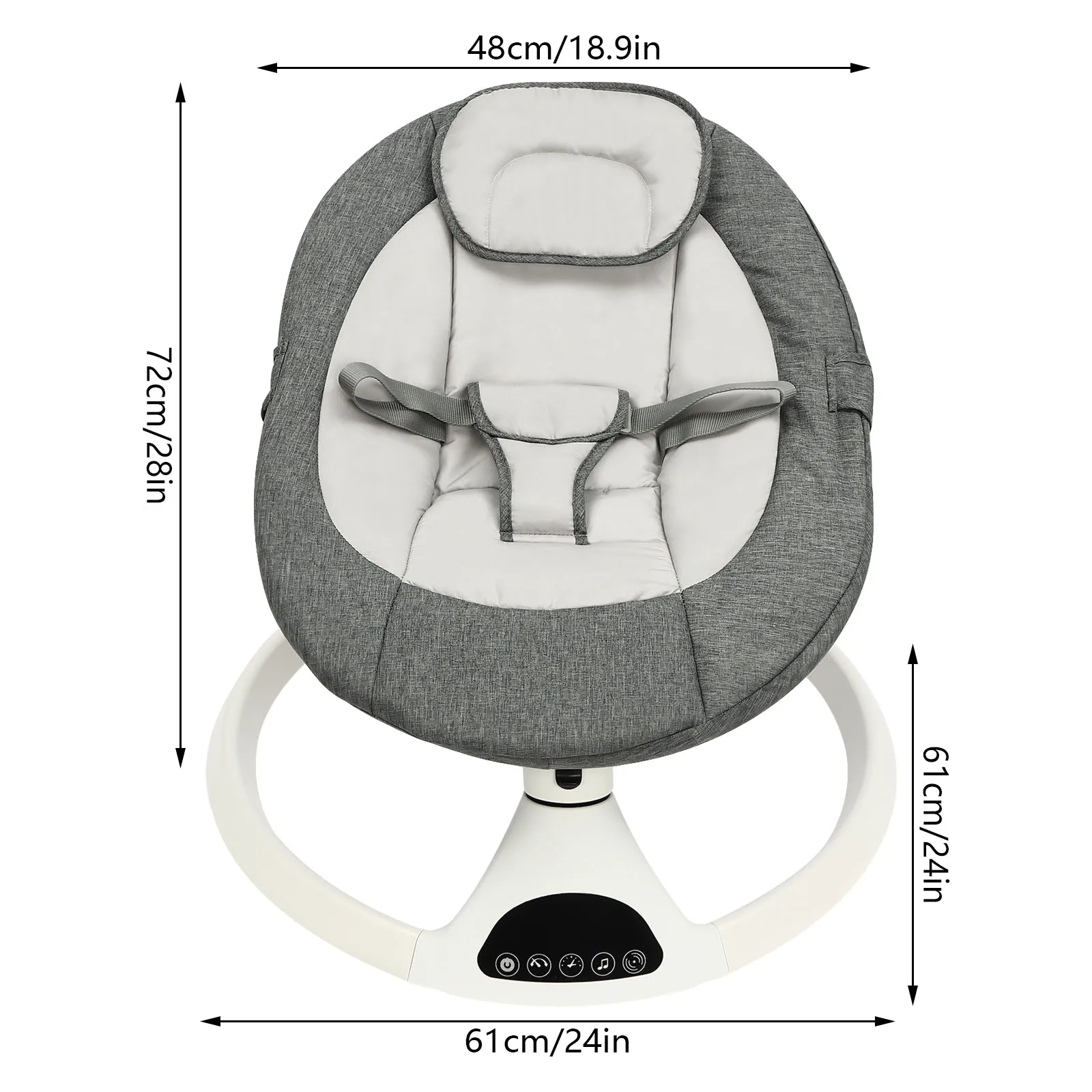 Chaise à bascule électrique pour bébé, videur à bascule pour bébé avec Bluetooth, Version tactile, chaise à bascule pour bébé avec télécommande