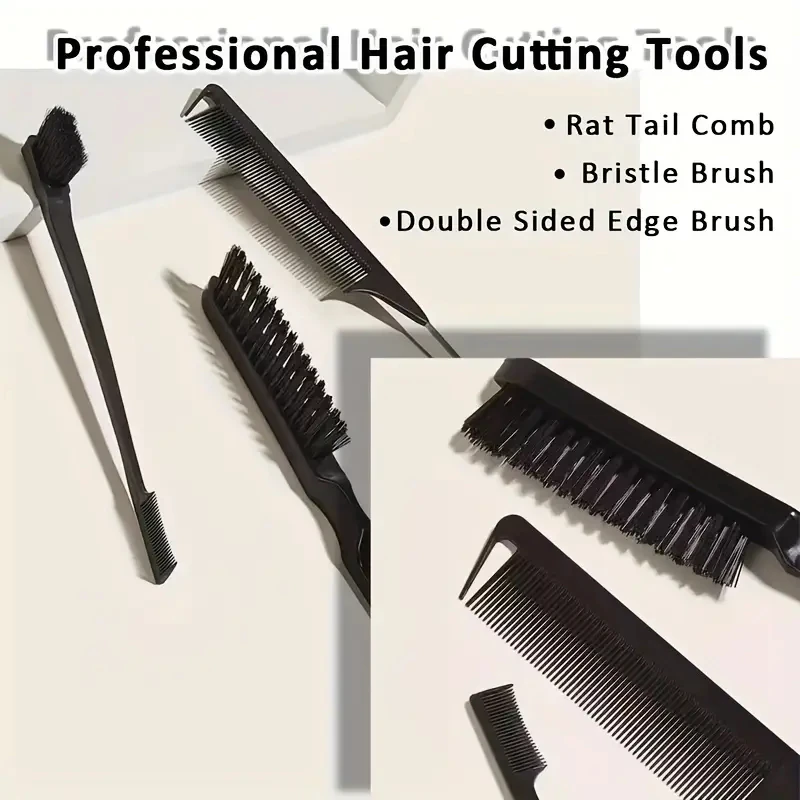 Boar Bristle Slick Back Hair Brush for Sleek Ponytail Bun & Smoothing Baby Hairs, Flyaways, Edge Control - Backcombing & Teasing