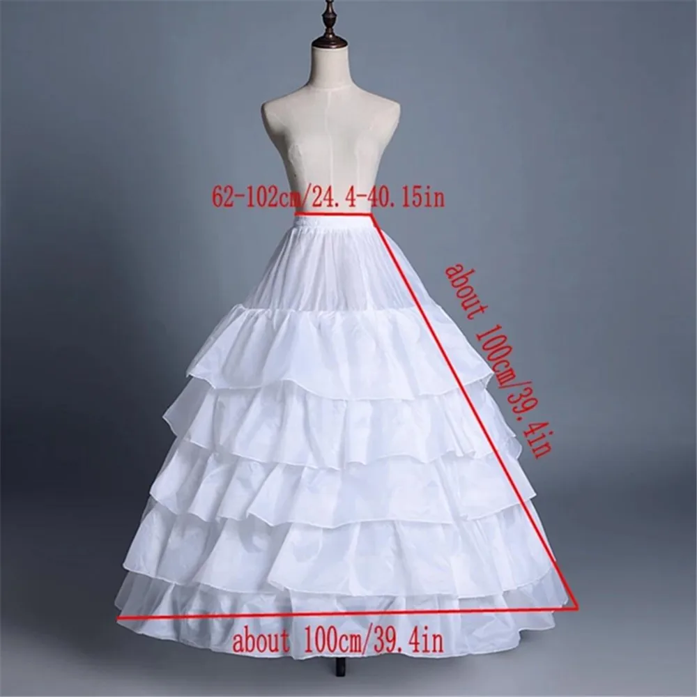 Gonna a cerchio a forma intera 5 strati di volant Abito da ballo Sottogonna Sottogonna Slip per abito da sposa Vita regolabile