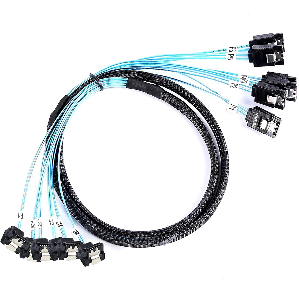 0.5m/1m Kabel SATA 3.0 Kabel SATA 90 stopni pod kątem prostym Kabel SATA-Data SAS/SATA-12Gbps do serwera-Raid SDD HDD CD DV