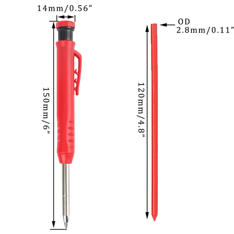 Juego de lápices de carpintero sólidos, herramientas de carpintería, juego de lápices mecánicos, marcador de carpintero de construcción, cables de repuesto multicaja
