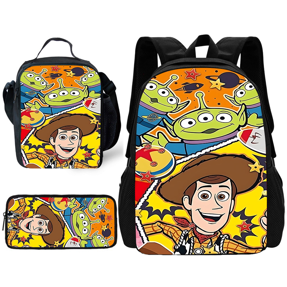 Spielzeug Geschichten Kinder schul rucksack mit Lunch paketen, Bleistift taschen, Schult aschen für Jungen Mädchen bestes Geschenk