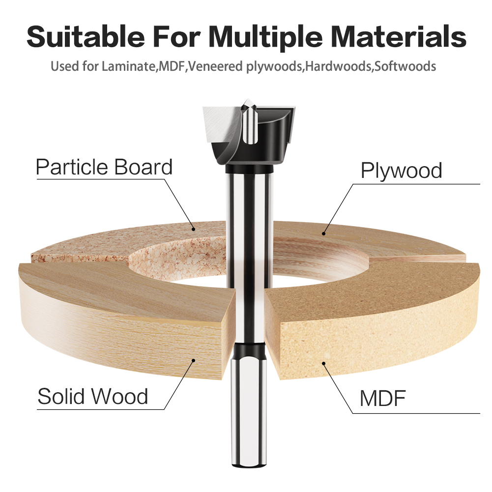 12-60mm Forstner Woodworking Tools Hinge Boring Drill Bit Hole Saw Cutter Tungsten Carbide Cutter