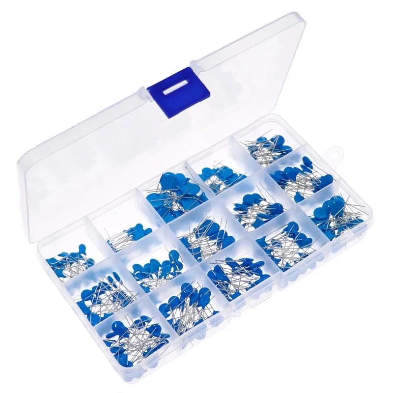 300 uds/caja 15 valores x 20 piezas 1KV 2KV 3KV 1NF 10NF 22NF 0.47NF 0.1NF 10NF Kit surtido de condensadores cerámicos de alto voltaje