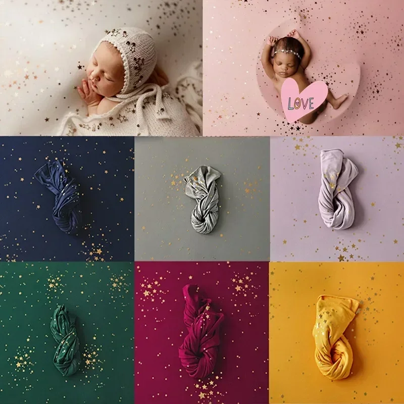 Newborn Photography Props, Gilding Star Blanket, Backdrop Fabrics Cloth, Baby Shoot Studio Acessórios, 40 cm, 150 cm x 170cm