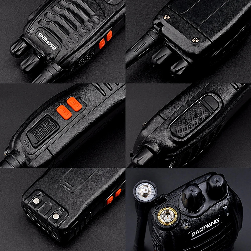 2 pièces BAOFENG BF-888S UHF 400-470MHz FM Transcsec Rechargeable Radio Bidirectionnelle Portable Déterminer Walperforé Talkie Longue Distance