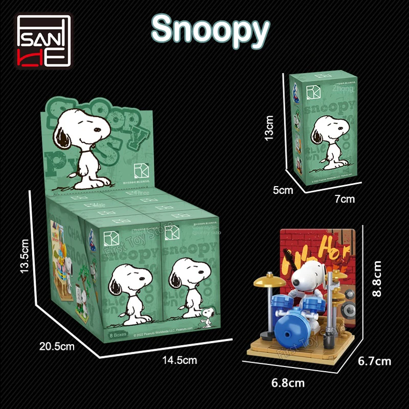 Genuíno amendoim snoopy blocos de construção anime figura modelos diy ornamentos anime periféricos brinquedos kawaii bonecas brinquedos para presentes