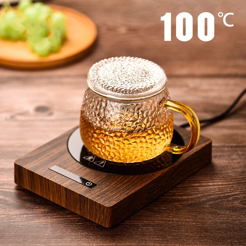 100 ° C 컵 히터 머그잔 따뜻한 뜨거운 차 메이커 자동 따뜻한 코스터 5 기어 온도 컵 히터 커피 우유 차 가열 패드