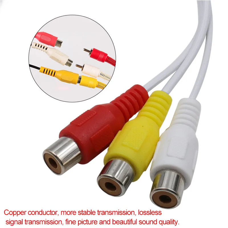 3.5MM Jack 3 Cáp RCA Video Thành Phần AV Cáp Cho TCL Tivi Đỏ Trắng Và Nữ Màu Vàng
