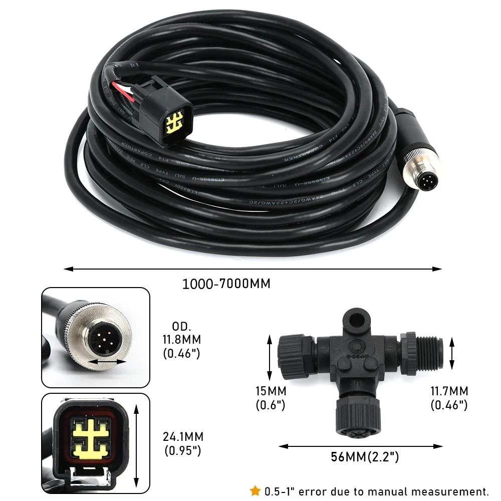 Yamaha-Motor-Schnittstellenkabel für NMEA 2000 Yacht Network mit T-Stecker im Lieferumfang enthalten (1 m; 2 m; 5 m; 6 m; 7 m) für Lowrance und Simrad