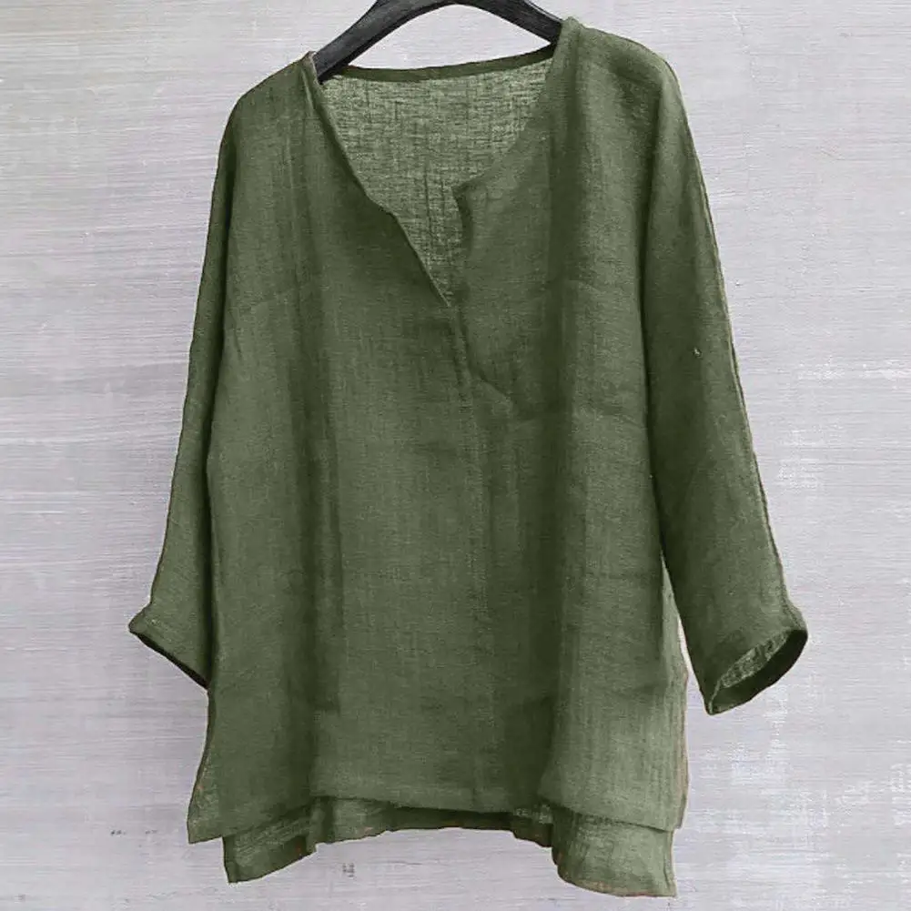 Camicia da spiaggia da uomo con scollo a V camicia allentata a maniche lunghe Super sottile camicia Casual a maniche lunghe tinta unita camicie estive oversize