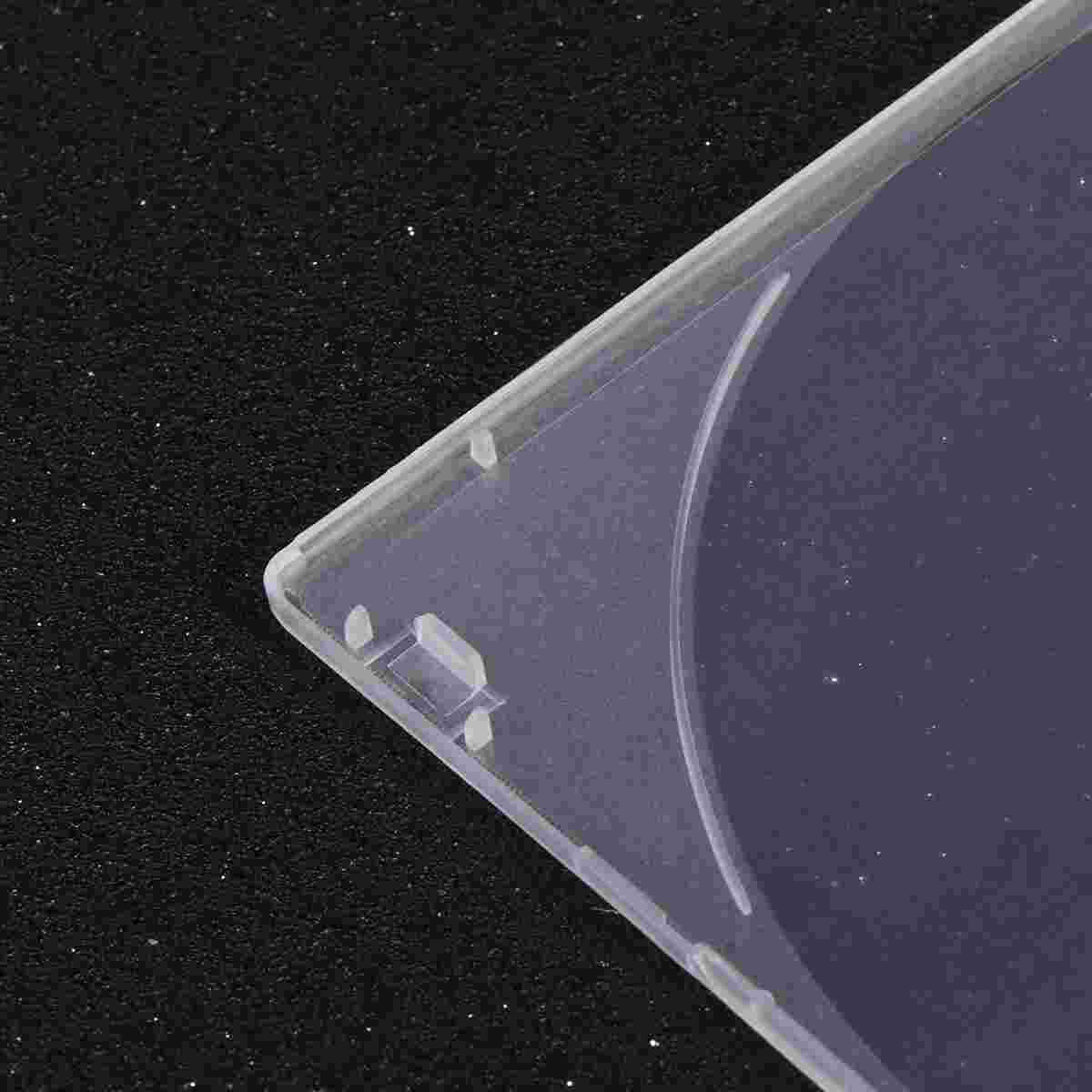 12pçs caixa de suporte de armazenamento ultrafino, pacote de cd transparente, caixa de armazenamento de cd portátil para cinema em casa (branco)
