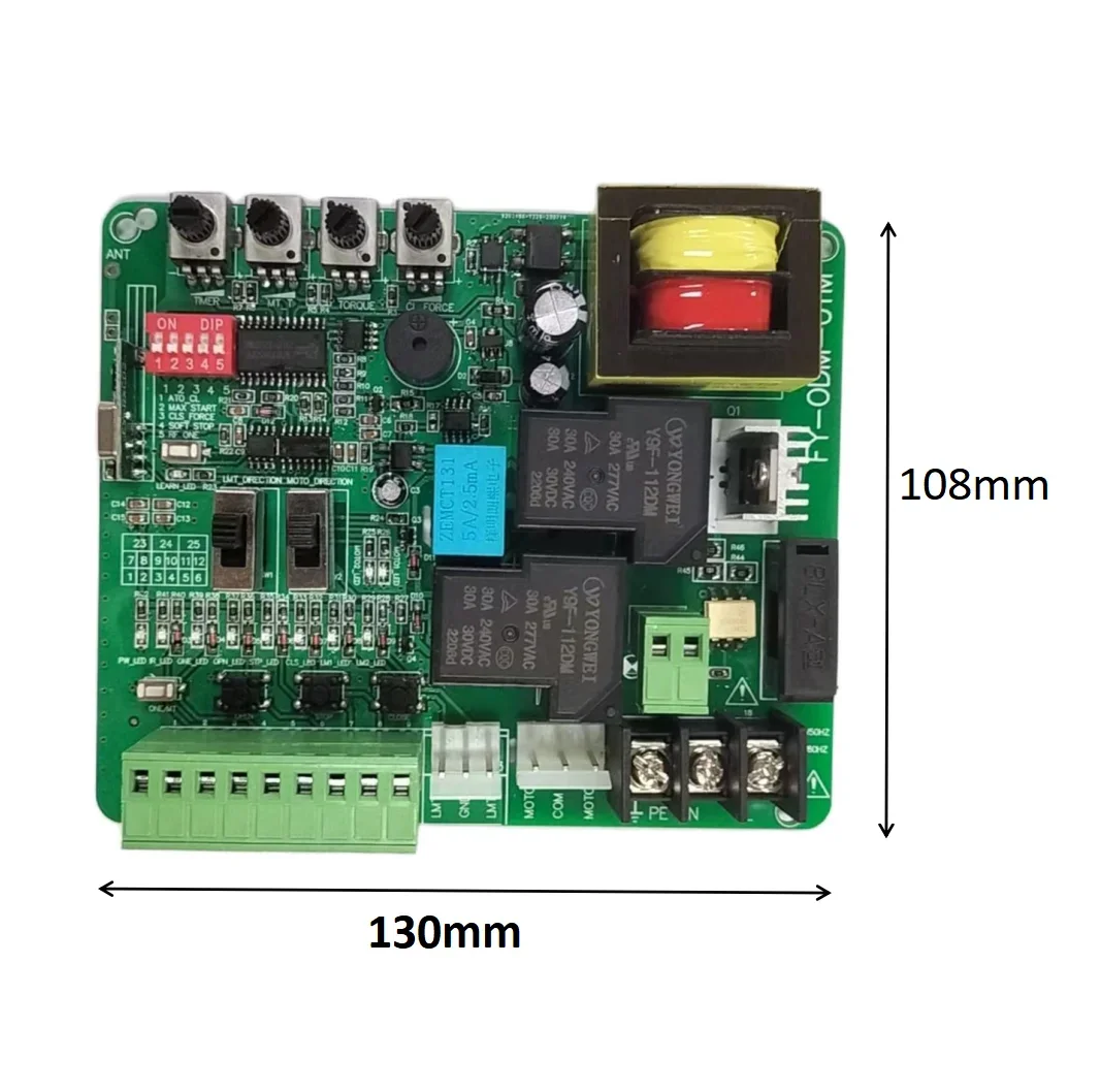 Sliding Gate motor controller Tuya WiFi magnetic limit and spring limit universal PCB remote control 433MHz