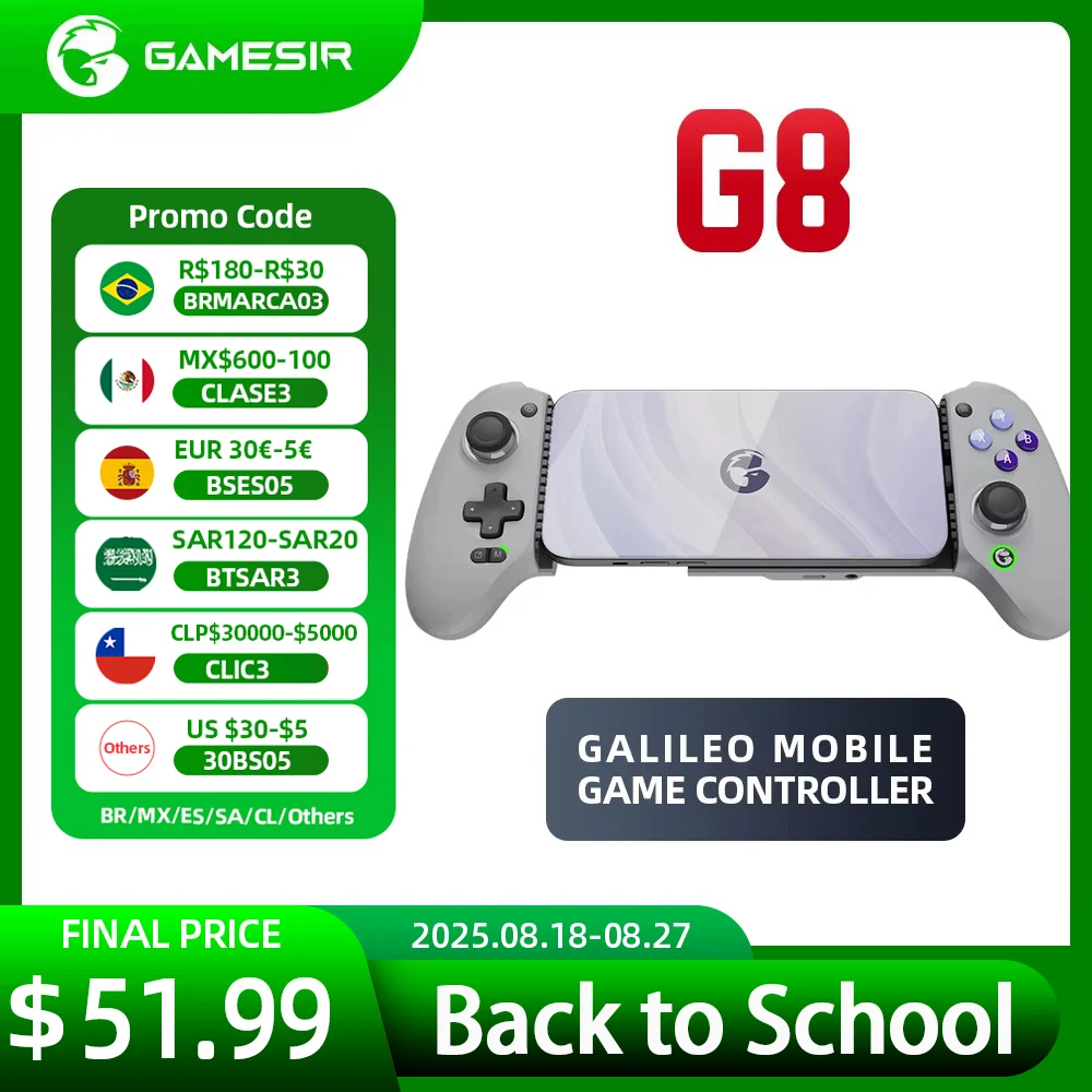 Gamepad para teléfono móvil GameSir G8 Galileo, controlador de juego con Joystick de efecto Hall para iPhone 15, teléfono móvil Android, juegos en la nube