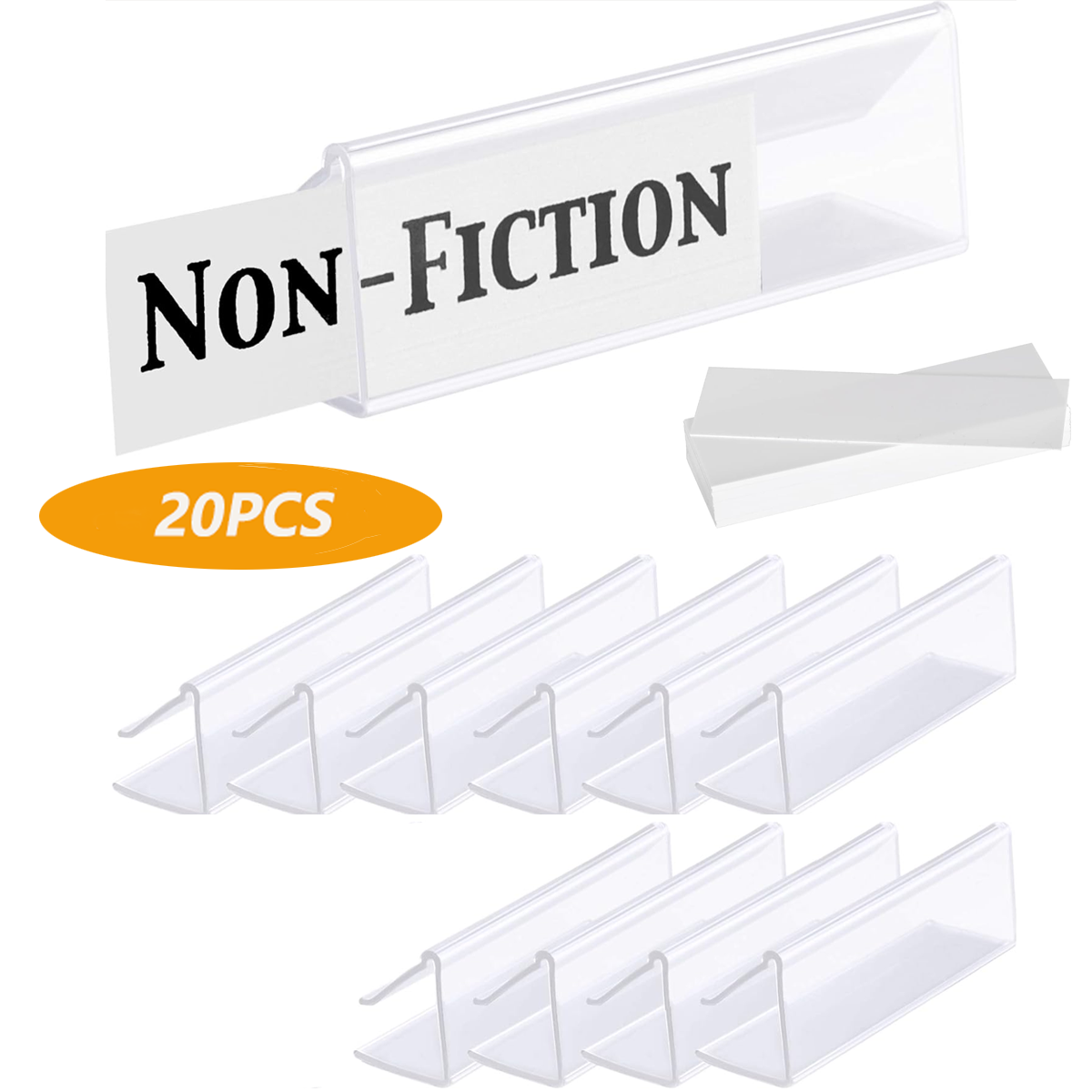 20Pcs Shelf Label Holder Price Tag Display Transparent Supermarket Retail Holders Magnetic Pvc Adhesive Labels