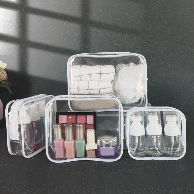 กระเป๋าเครื่องสำอางใสกระเป๋าเครื่องสำอาง tas kosmetik ช่างเสริมสวยกระเป๋าเครื่องสำอางกระเป๋าเข้าห้องน้ำใสกระเป๋าเครื่องสำอาง