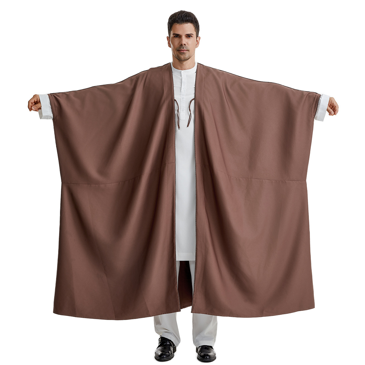 Islam Männer Jubba Thobe Kimono Strickjacke Eid Ramadan Djellaba muslimisches Kleid Saudi-Arabisch Robe Dubai Abaya Truthahn Kaftan Marokko Kleid