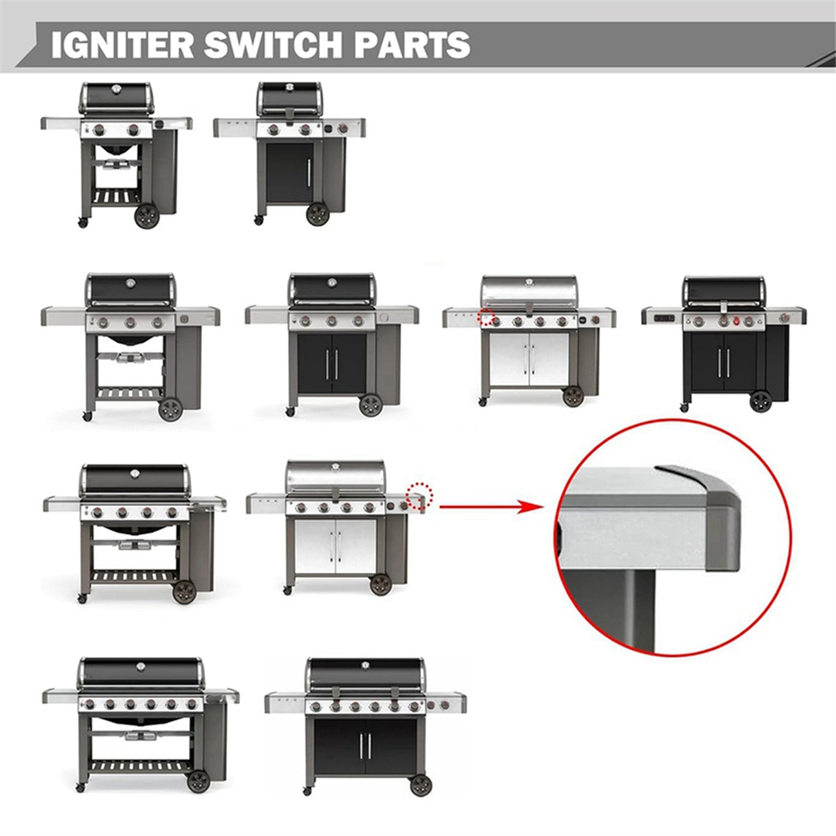 A72P interrupteur d'allumage remplacement 69283 66354 pièces pour pièces de gril II E-310 E-315 E-330 E-210 E-410 E-610
