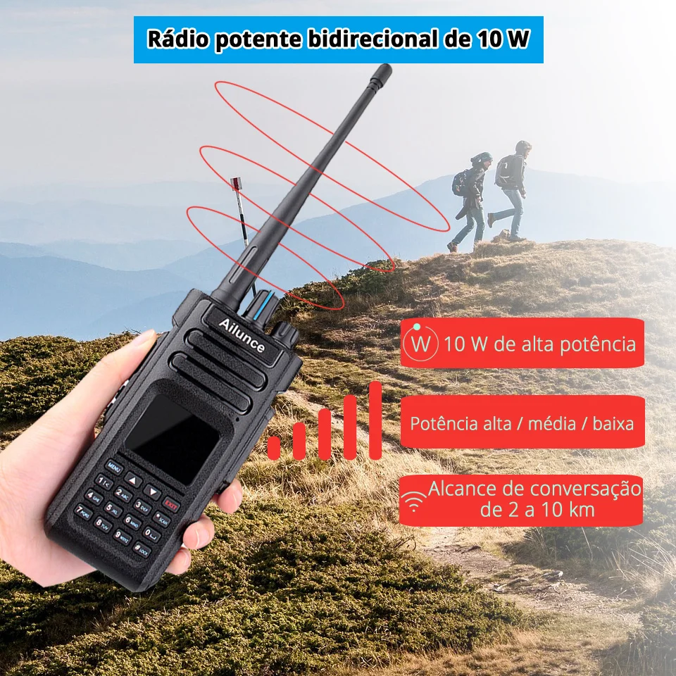 Ailunce HD1 Radio DMR Digital Radio Comunicador Profissional Radio Amador Longo Alcance Rafio Comunicador  VHF UHF Rádio Portátil Walk Talk Ham Radio Comunicador Digital Radioamador Longa Distância Dual Band