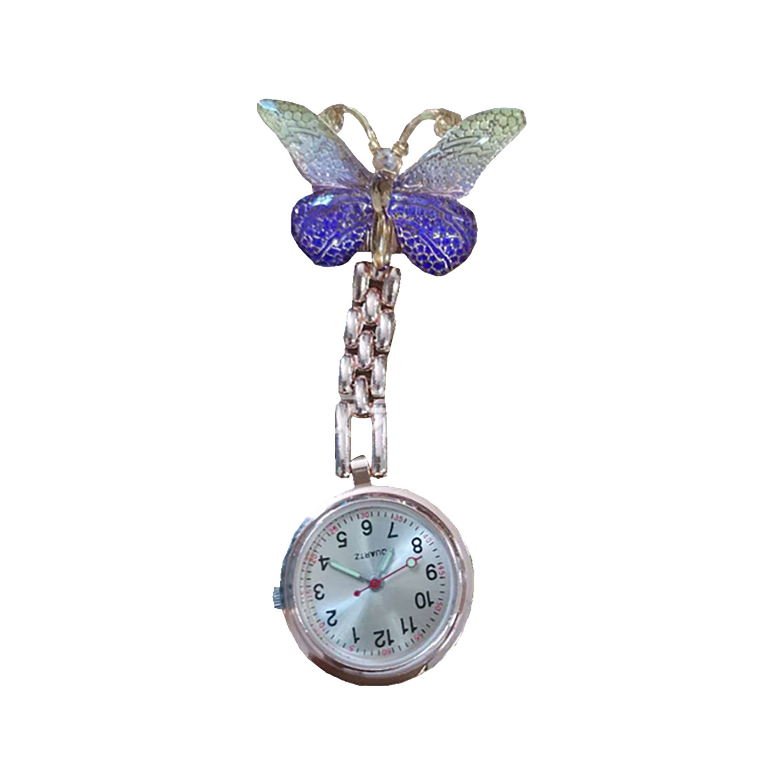 Montre de poche papillon pour infirmière, montre à quartz, horloge frontale, accessoires d'infirmière, montres de poche pour soignant, cadeau de graduation, mode