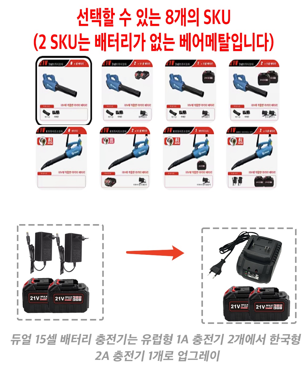 산업용 충전식 대포 송풍기, 무선 잎 송풍기, 초강력 무선 송풍기, 전기 제설기, 5000W(SKU는 8개, 2개는 배터리가 없습니다)