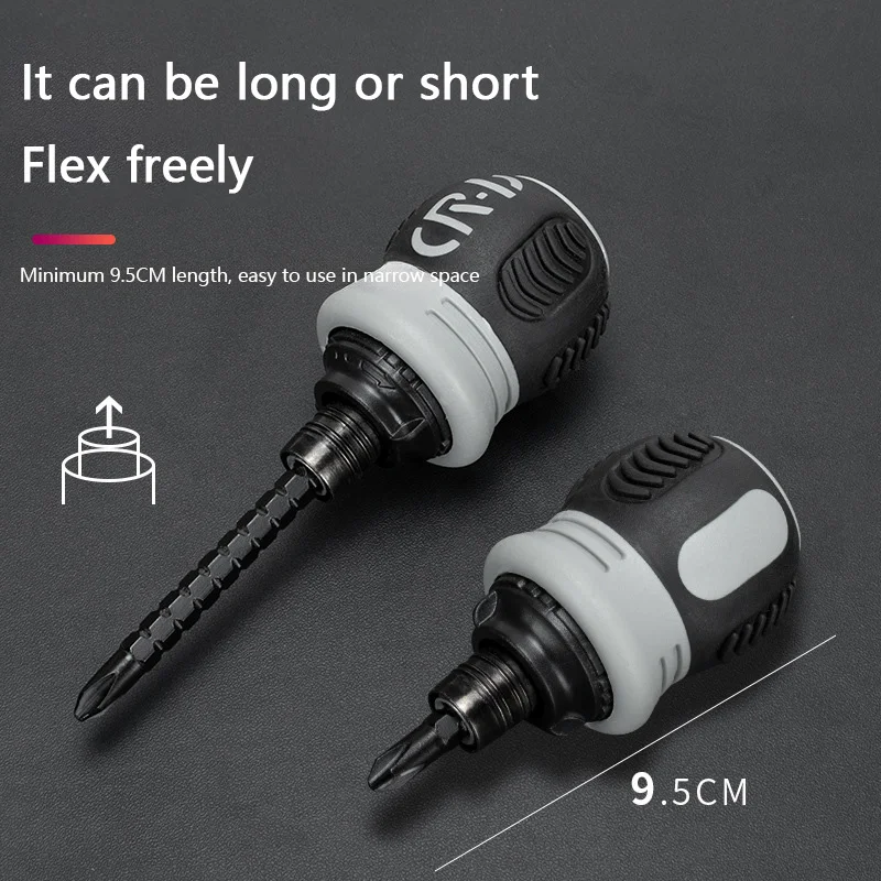New Ratchet Screwdriver Set Short Shaped Radish Head High Hardness Labor-saving Multi-functional Dual-purpose Easy To Carry