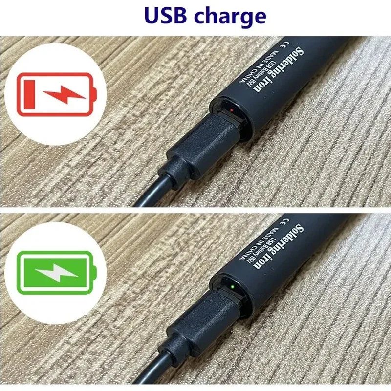 New Cordless Soldering Iron Tool Pen Portable USB 5V 8W Electric Powered 3 Tip Kit Rechargeable and Temperature Adjustment