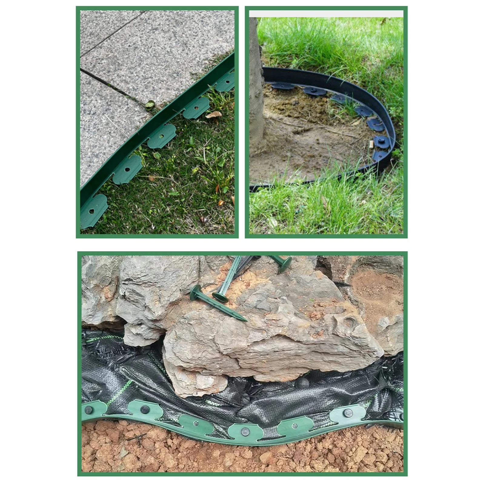 5/10M Fixed Garden Barrier Lawn Grass Plastic Edging Border Landscape Edging Garden Edge Kit With Anchoring Spikes Easy Install