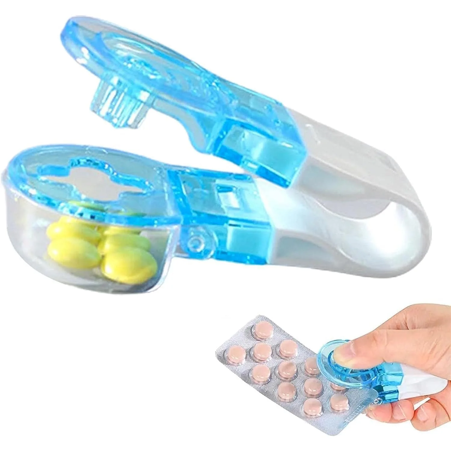 1/2 pacote removedor de comprimidos portátil remover facilmente comprimidos sem contato anti-contaminação tablet abridor de capa de comprimidos ferramenta auxiliar