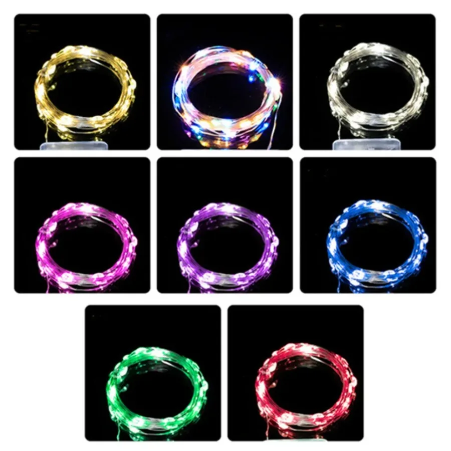 10/20/30M ไฟ Fairy ทองแดงลวดเงินกล่องแบตเตอรี่ไฟ LED String สําหรับคริสต์มาสห้องนอนงานแต่งงานตกแต่งของขวัญ