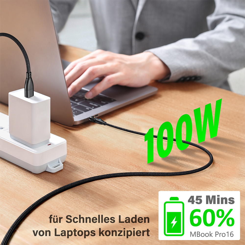 AUFU 100W Cable magnético USB tipo C 5A Cable Micro tipo C de carga rápida para Macbook Samsung para iPhone Cable cargador magnético