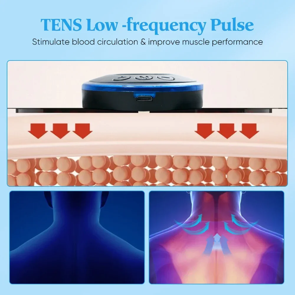 Ems massageador elétrico de pescoço, estimulador de massagem muscular, instrumento de baixa frequência, costas, cervicais, panturrilha, mini dispositivo de articulações