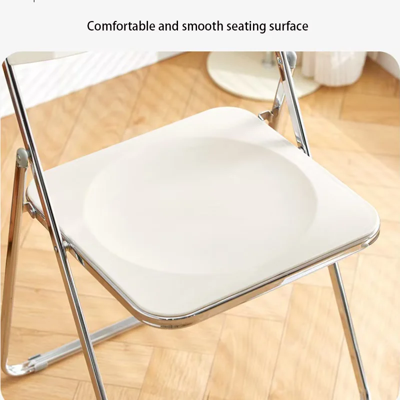 Sedia pieghevole trasparente Sedia da pranzo in acrilico Sedia da trucco trasparente stile Ins per sala da pranzo Abbigliamento e arredamento per la casa moderni ed eleganti