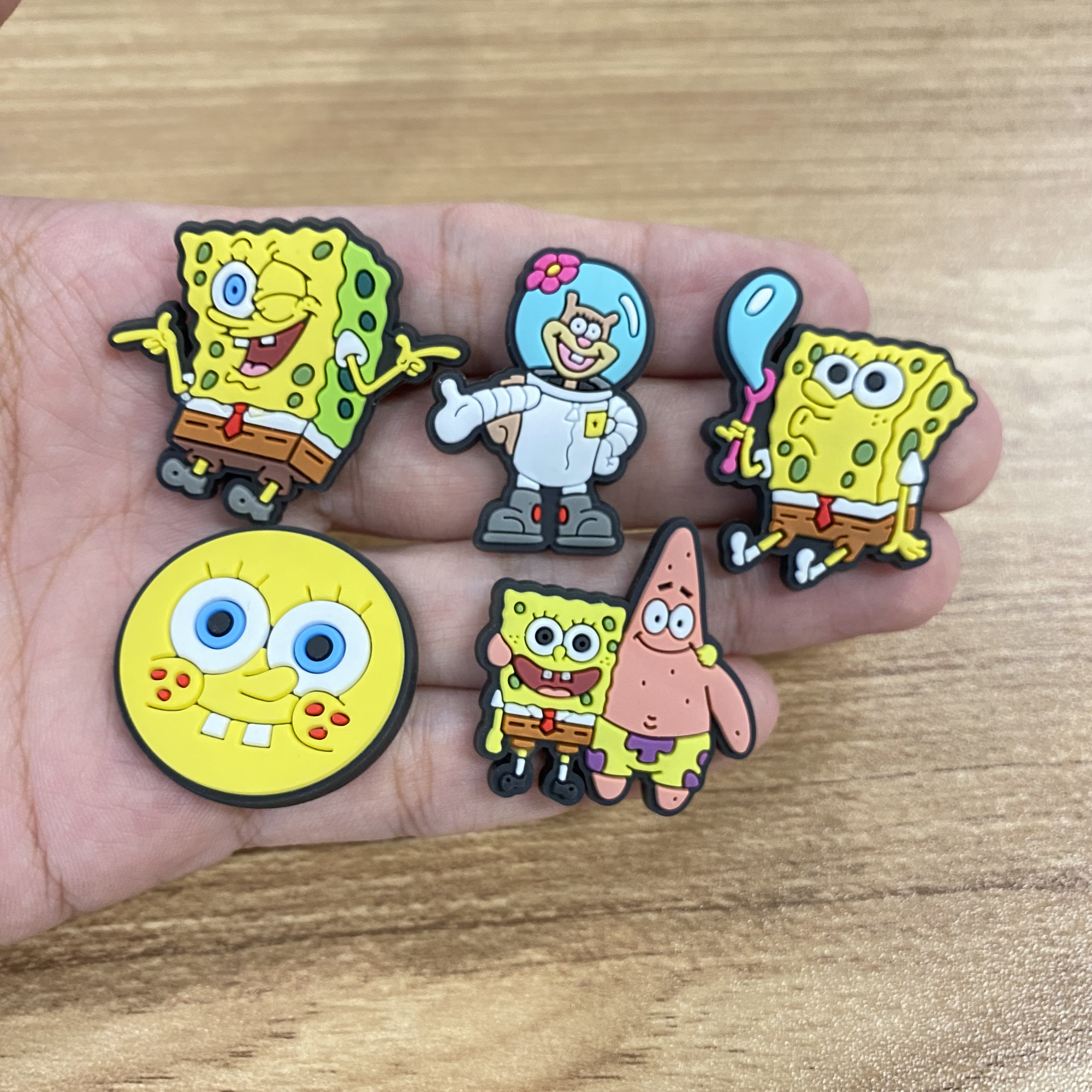 20pcs/set Shoe Charms DIY Spongebob Accessories For PVC Decorations Fit to Bubble Slides Sandals