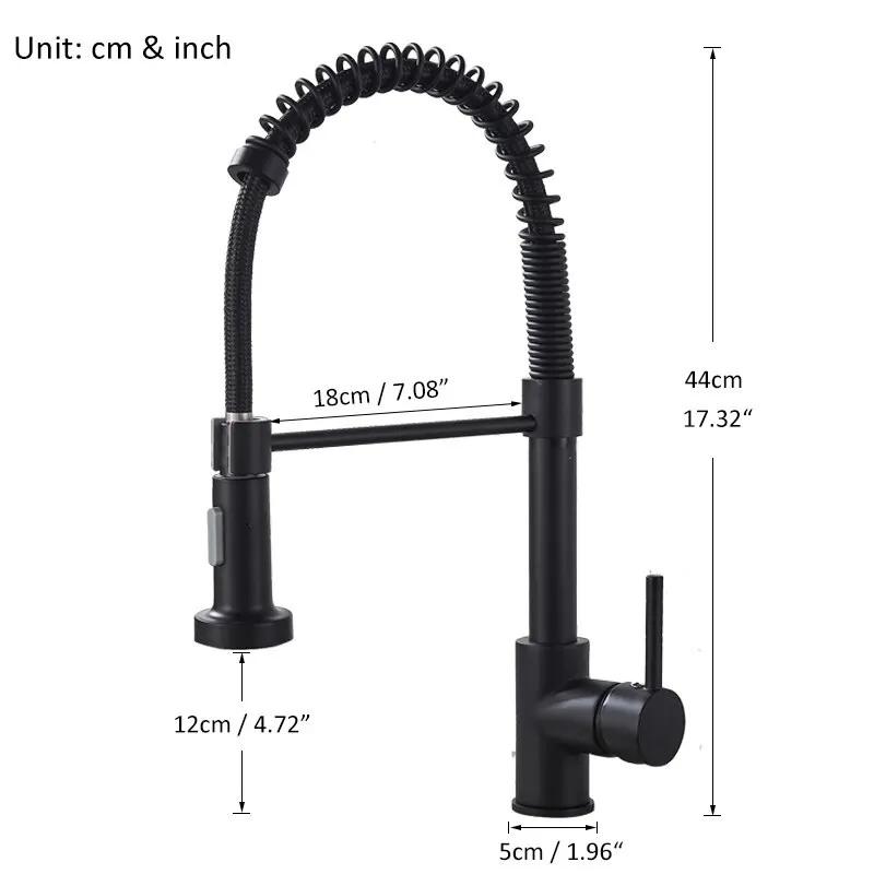 Rubinetto da cucina a scomparsa nero opaco rubinetto a doppia modalità cromato miscelatore per acqua calda e fredda rubinetto per gru rubinetti per lavello da cucina a molla in ottone