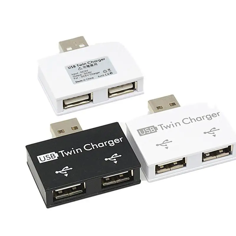 Divisor de interfaz de datos de carga USB 1/2, puerto Dual, extensor de corriente USB, adaptador de concentrador de cabeza OTG