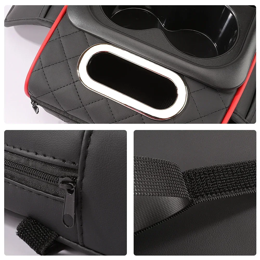Car Armrest Box 7.5cm Thicken Height Pad Arm Rest Cushion with Pocket Tissue Cup Holder Memory Cotton Elbow Support Height Pad