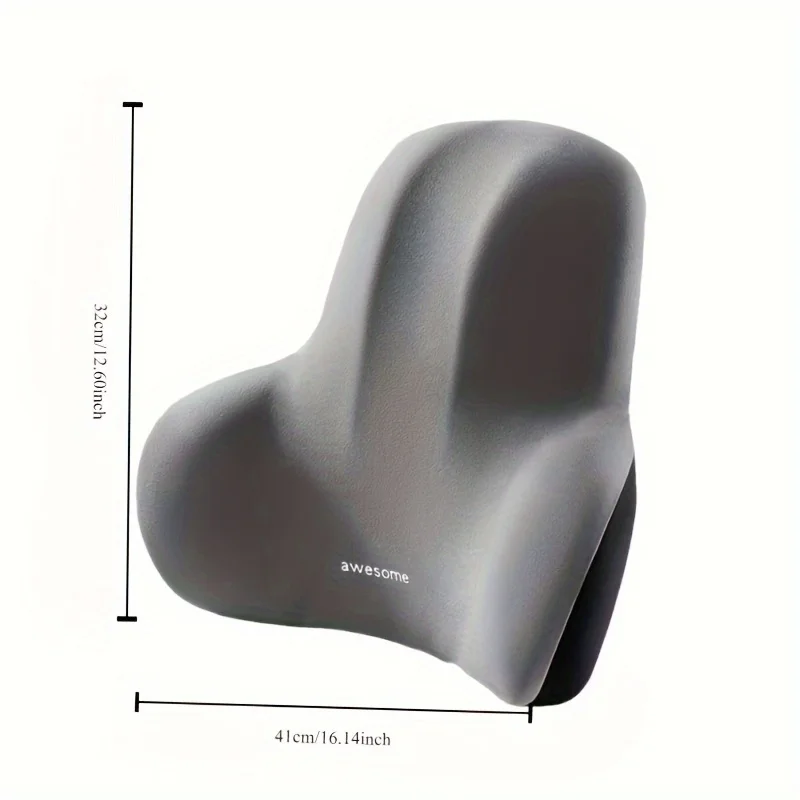 Set di cuscini per sedili in memory foam da 1 pezzo - Cuscino lombare e sedile 2 in 1 per ufficio/auto, grigio e nero, regalo di festa per alleviare il mal di schiena