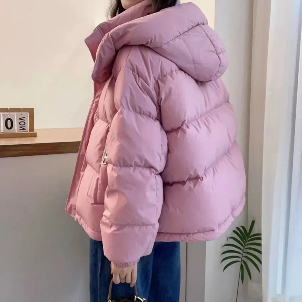 Veste Parkas à la mode coréenne pour femme, manteaux courts amples à capuche épais et chauds en coton rembourré, nouvelle collection automne-hiver 2024