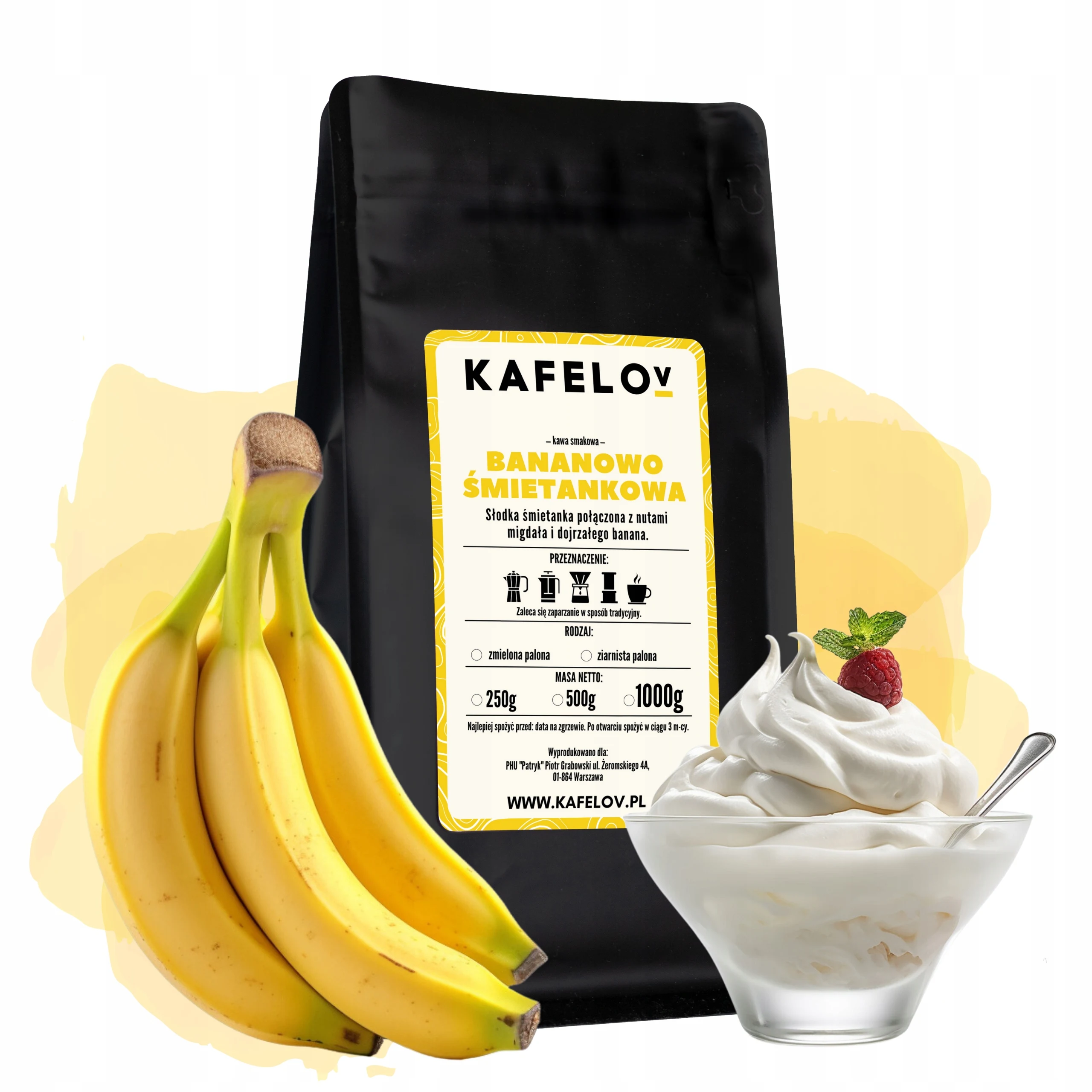 Kawa Kafelov BANANOWO-ŚMIETANKOWA 250g ziarnista